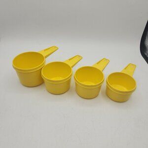 Vintage Tupperware Measuring Cups Yellow Incomplete Set of 4